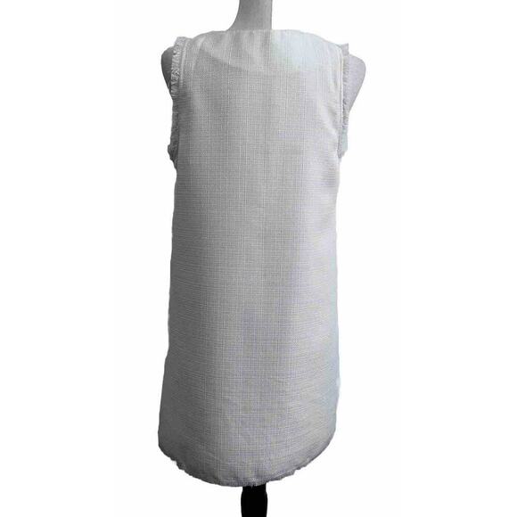 JOA LA Ivory Shift Dress Womens Size Medium Lace Up Neckline Sleeveless - Picture 3 of 7